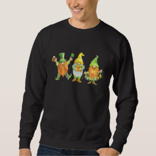 Gnomes Drinking Beer Shamrock Irish Clover St Patr Sweatshirt