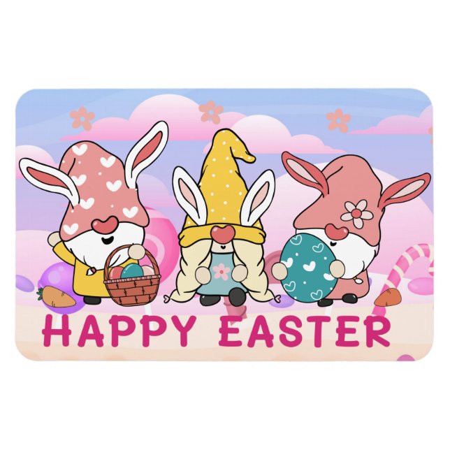 Gnomes Easter Magnet (Horizontal)