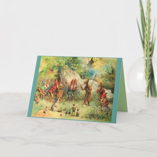Gnomes Fairies Elves Holiday or All Occasion Blank Card (Front)