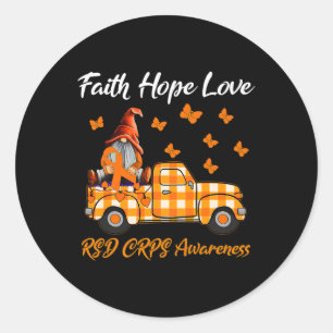 Gnomes Faith Hope Love RSD CRPS Awareness  Classic Round Sticker