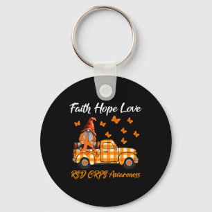 Gnomes Faith Hope Love RSD CRPS Awareness Key Ring