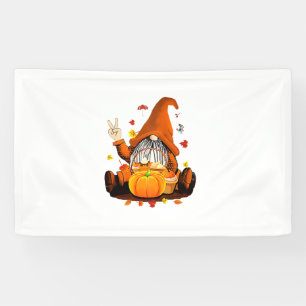 Gnomes Fall Autumn Cute Halloween Thanksgiving Lon Banner