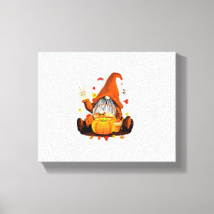 Gnomes Fall Autumn Cute Halloween Thanksgiving Lon Canvas Print