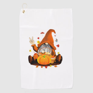 Gnomes Fall Autumn Cute Halloween Thanksgiving Lon Golf Towel