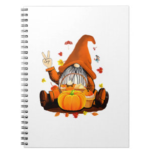 Gnomes Fall Autumn Cute Halloween Thanksgiving Lon Notebook