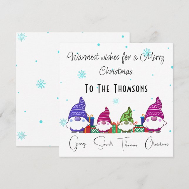 Gnomes' Family Christmas Card (Front/Back)