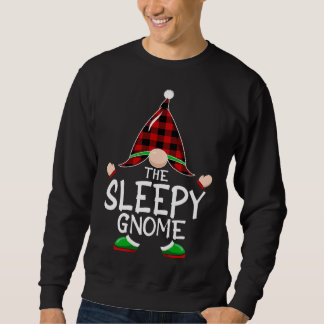 Gnomes Family Christmas Red plaid Pajama SLEEPY Gn Sweatshirt