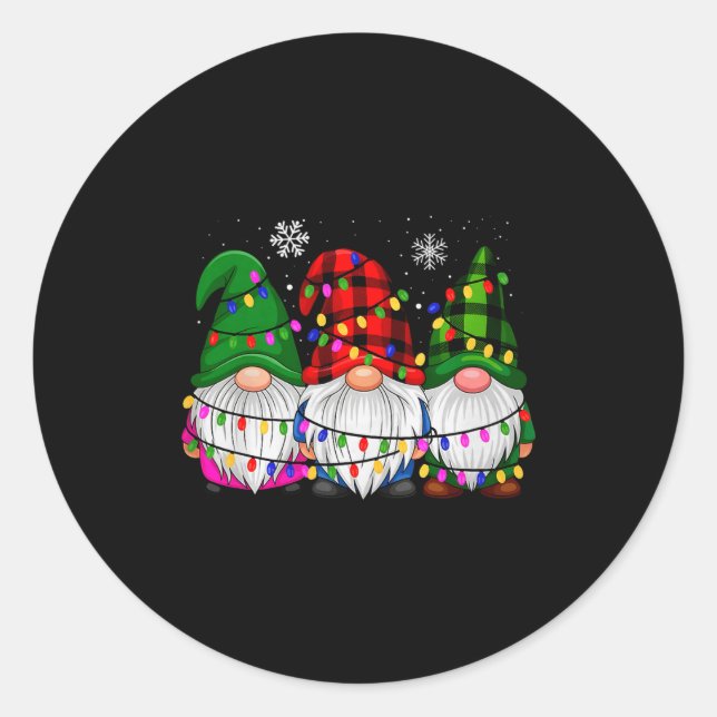 Gnomes Family Matching Pjs Men Women Funny Xmas Ho Classic Round Sticker (Front)