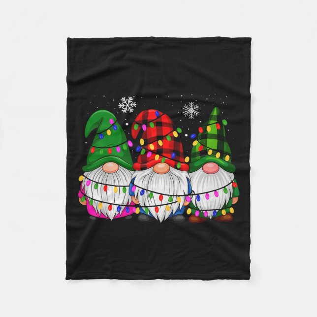 Gnomes Family Matching Pjs Men Women Funny Xmas Ho Fleece Blanket (Front)