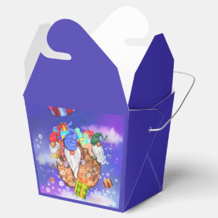 Gnomes Flying A Balloon and Gives Christmas Gifts Favour Box