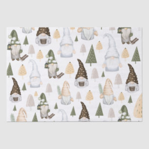 Gnomes Forest White  Tissue Paper