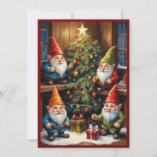 Gnomes Funny Trendy Whimsical Fantasy No Photo  Holiday Card