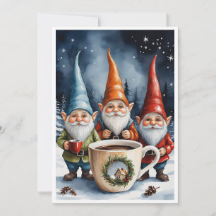 Gnomes Funny Trendy Whimsical Fantasy No Photo Holiday Card