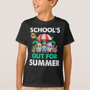 Gnomes Goobye School Hello Summer Schools Out For T-Shirt