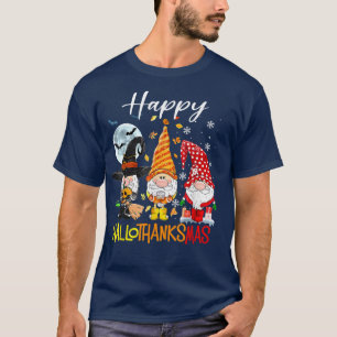 Gnomes Hallothanksmas Halloween Thanksgiving Chris T-Shirt