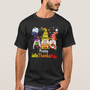 Gnomes Halloween Merry Christmas Happy Hallothank T-Shirt