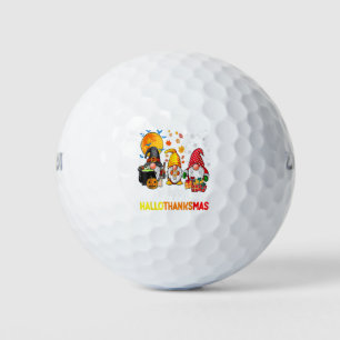 Gnomes Halloween Thanksgiving Christmas Happy Hall Golf Balls