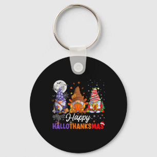 Gnomes Halloween Thanksgiving Christmas Happy Hall Key Ring