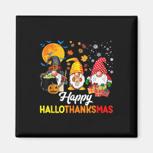 Gnomes Halloween Thanksgiving Christmas Happy Hall Magnet