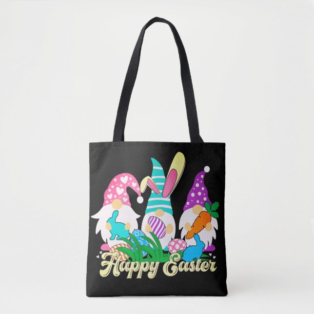 Gnomes Happy Easter Tote Bag (Front)