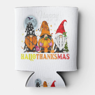 Gnomes Happy Hallothanksmas Halloween Thanksgiving Can Cooler