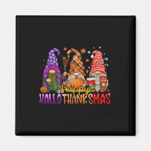 Gnomes Happy Hallothanksmas Halloween Thanksgiving Magnet