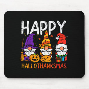 Gnomes Happy Hallothanksmas Halloween Thanksgiving Mouse Mat