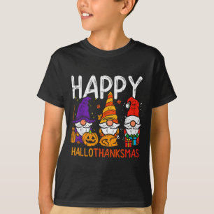 Gnomes Happy Hallothanksmas Halloween Thanksgiving T-Shirt
