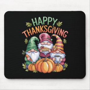 Gnomes Happy Thanksgiving 2024 Autumn Fall Pumpkin Mouse Mat
