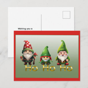 Gnomes Ho Ho Ho Christmas Card