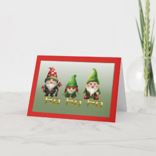 Gnomes Ho Ho Ho Christmas Card