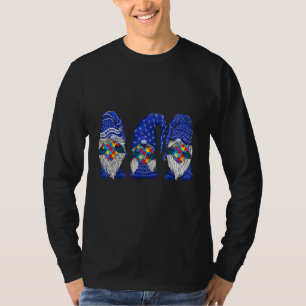 Gnomes Holding Heart Autism Awareness Mum Dad Kids T-Shirt