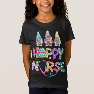Gnomes Hoppy Scrub Nurse Easter Bunny Dyed Egg T-Shirt