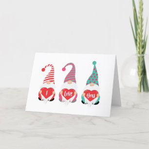 Gnomes I Love You Personalised Valentine's Day Holiday Card