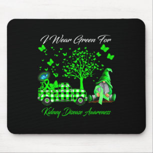Gnomes I Wear Green For Kidney Disease Awareness G Mouse Mat
