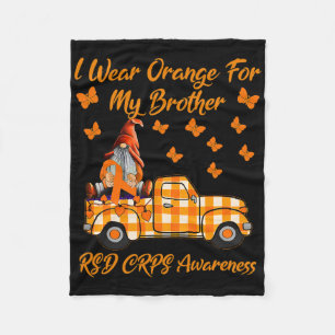 Gnomes I Wear Orange For My Brother Rsd Crps Aware Fleece Blanket