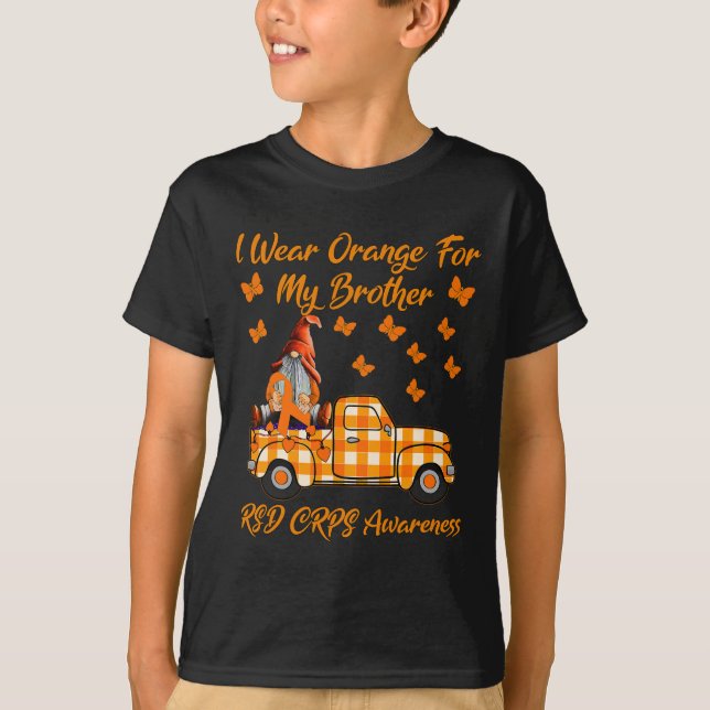 Gnomes I Wear Orange For My Brother Rsd Crps Aware T-Shirt (Front)
