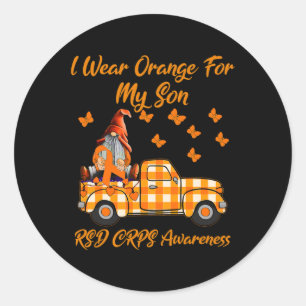 Gnomes I Wear Orange For My Son Rsd Crps Awareness Classic Round Sticker