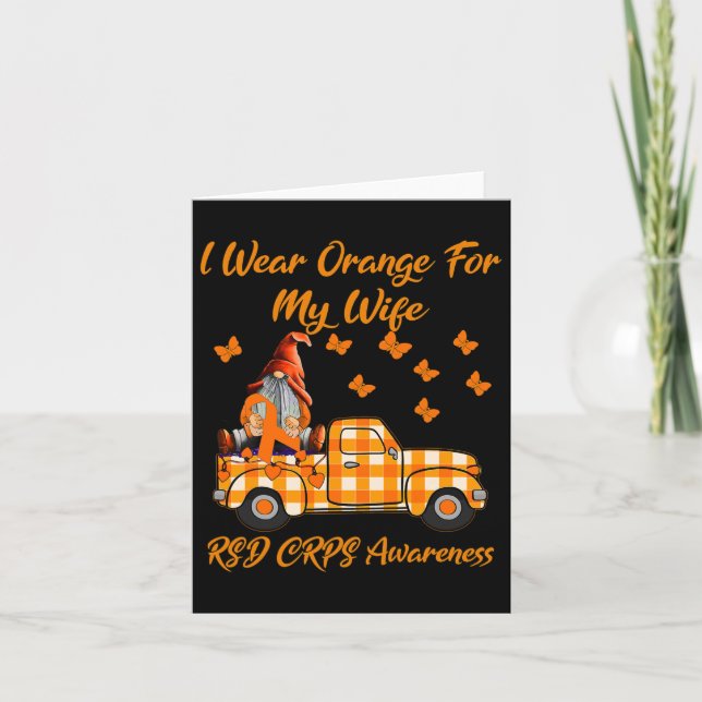 Gnomes I Wear Orange For My Wife Rsd Crps Awarenes Card (Front)