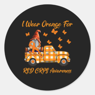 Gnomes I Wear Orange For Rsd Crps Awareness Classic Round Sticker