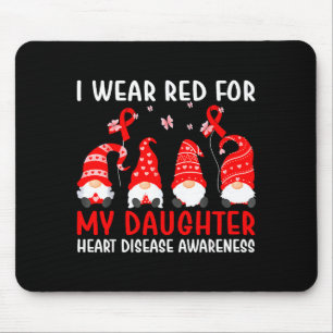 Gnomes I Wear Red For My Daughter Heart Disease Aw Mouse Mat