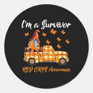 Gnomes I'm A Survivor Rsd Crps Awareness Classic Round Sticker