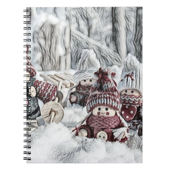Gnomes in a Winter Scenery Notebook (Front)