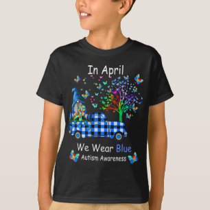 Gnomes In April We Wear Blue Autism Awareness gnom T-Shirt