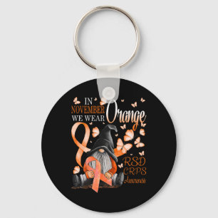 Gnomes In November We Wear Orange CRPS Awareness B Key Ring
