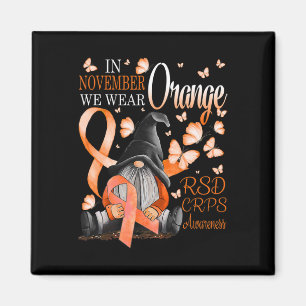 Gnomes In November We Wear Orange Crps Awareness B Magnet