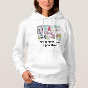 Gnomes in the snow watercolor painting hoodie