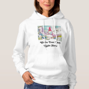 Gnomes in the snow watercolor painting  hoodie