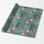 Gnomes In Winter Wrapping Paper<br><div class="desc">An Adorable Green Wrapping Paper Of Gnomes At Play In Winter.</div>