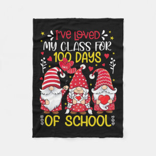 Gnomes I've Loved My Cl For 100 Days Teacher Valen Fleece Blanket